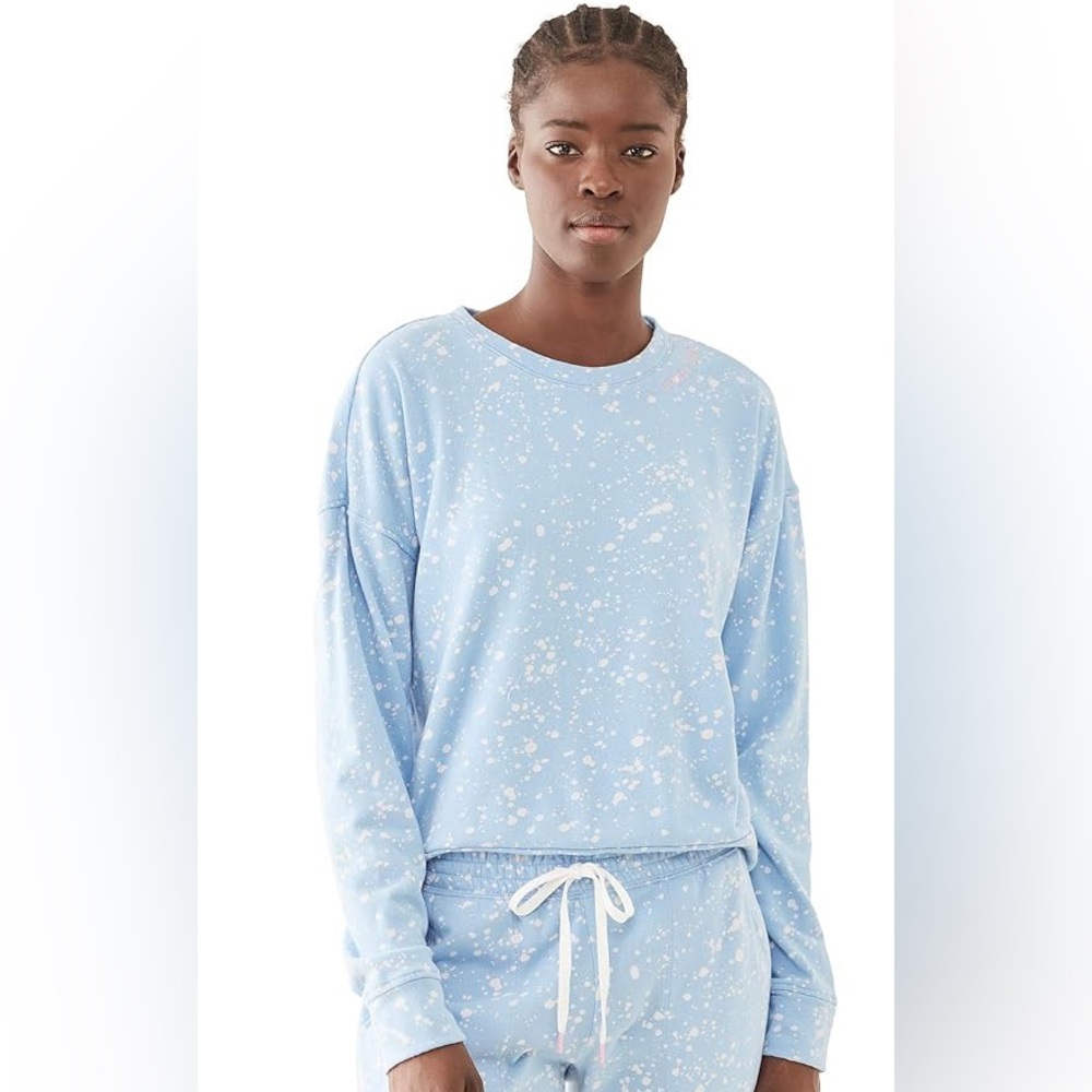 P.J. Salvage Flick of a Brush Long Sleeve Top It’s All Good Sweatshirt Blue L - Picture 4 of 15